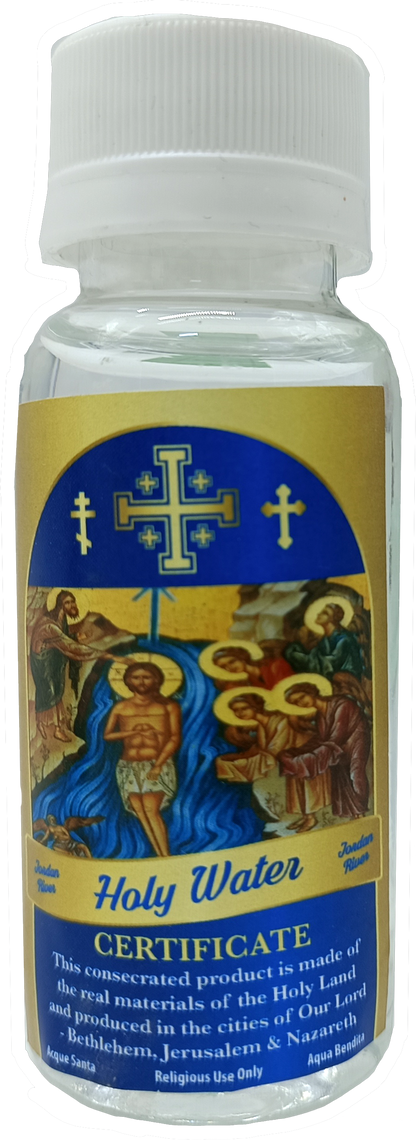 Certified Holy Water from the Jordan River – 3.9" Bottle (75g) | Blessed in Bethlehem, Jerusalem & Nazareth