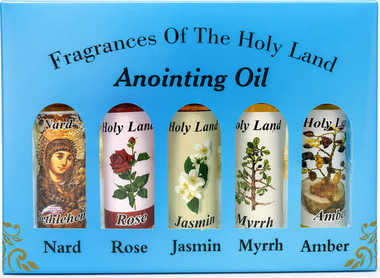 Holy Land anointing oil 5-pack set from Bethlehem variant PER023