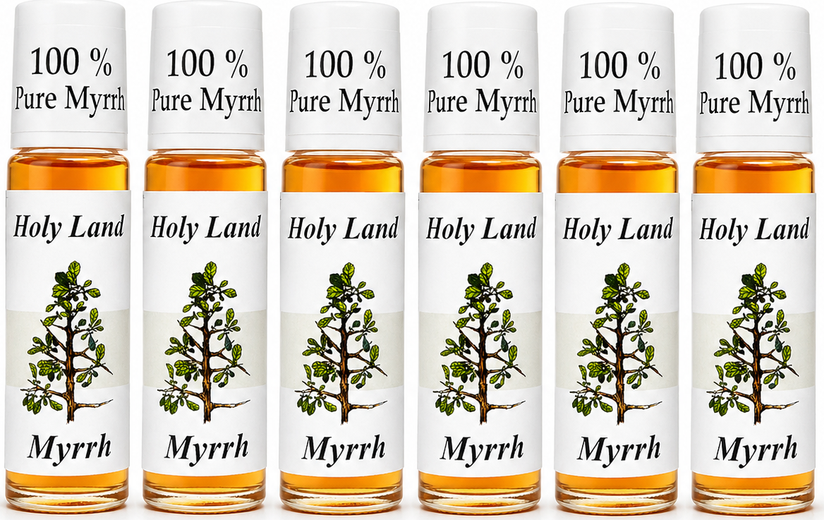 Holy Land anointing oil from Bethlehem, hand prepared by Christian artisans, variant PER024A