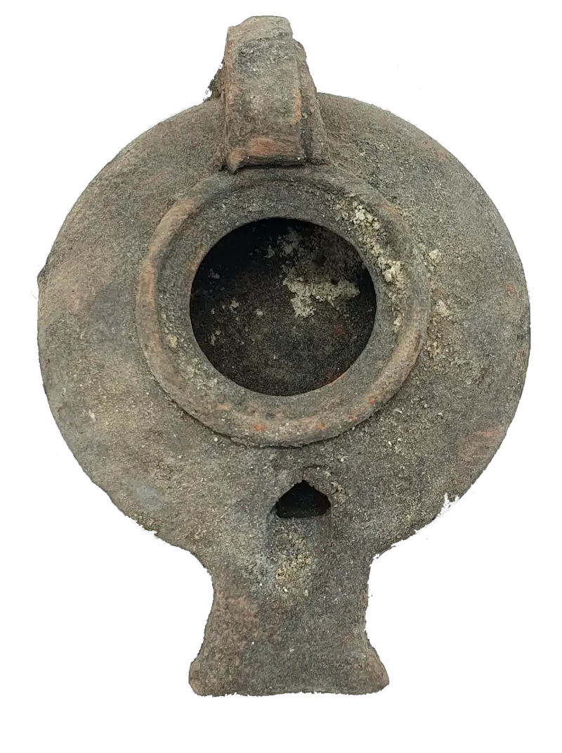 Holy land first century oil clay lamp replica authentic jerusalem pottery - ceramic