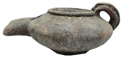 Holy land first century oil clay lamp replica authentic jerusalem pottery - ceramic