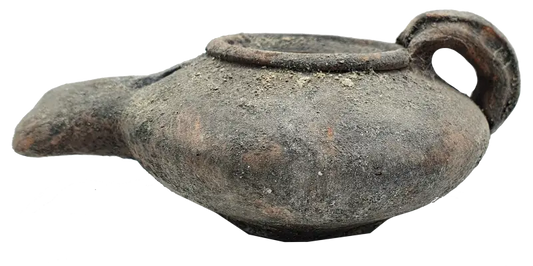 Holy land first century oil clay lamp replica authentic jerusalem pottery - ceramic