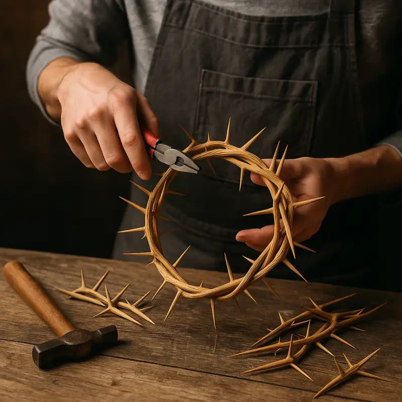 Jerusalem authentic handmade crown of thorns from the holy land 7.5 inch