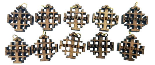 Jerusalem cross wooden charm pendant – 0.8’’ x compact laser-cut religious keepsake - 10 - charm