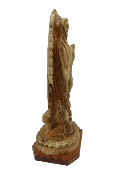 Our lady of guadalupe hand carved olive wood statue from bethlehem holy land - figures