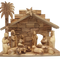 Large Hand-Carved Olive Wood Nativity Set with Stable – 12-Piece Holy Family from Bethlehem
