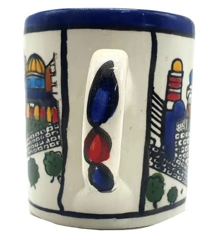 Large handmade ceramic mug authentic hebron pottery