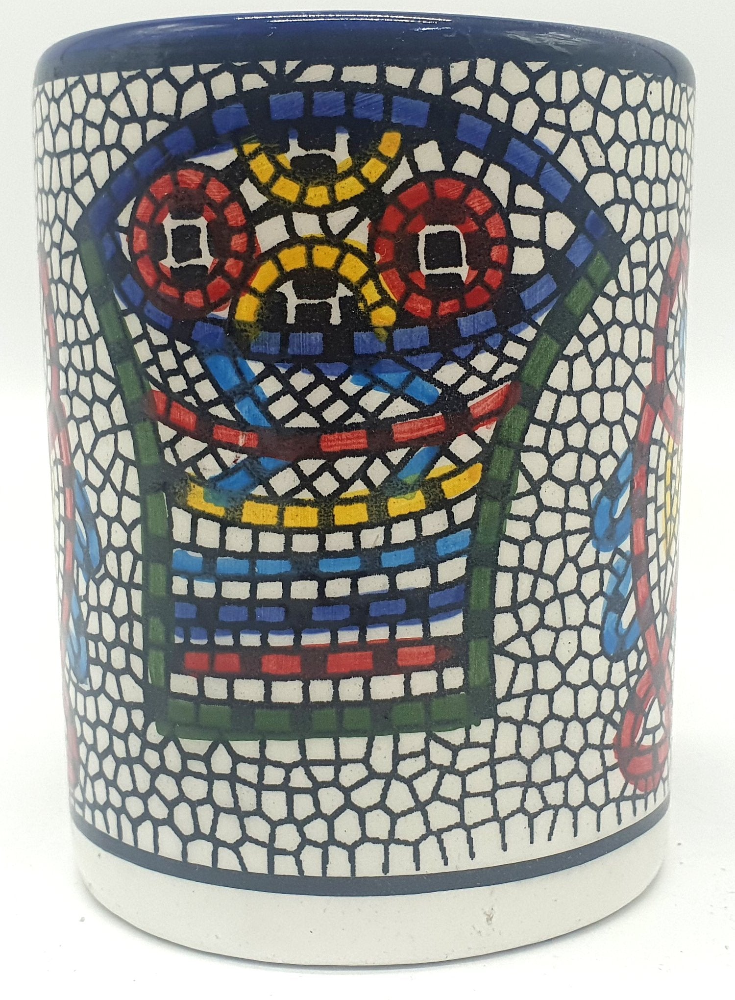 Large Handmade Ceramic Mug for Tea and Coffee - Authentic Hebron Pottery by Palestinian Artisans - Zuluf