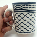 Large Handmade Ceramic Mug for Tea and Coffee - Authentic Hebron Pottery by Palestinian Artisans - Zuluf