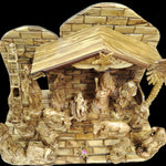 Large High - Quality Olive Wood Nativity Set – Handcrafted with Exquisite Detail | Perfect for Home, Church, or Gift | 18.1x24.8x14.5 inches, 10kg - Zuluf