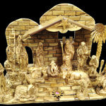 Large High - Quality Olive Wood Nativity Set – Handcrafted with Exquisite Detail | Perfect for Home, Church, or Gift | 18.1x24.8x14.5 inches, 10kg - Zuluf