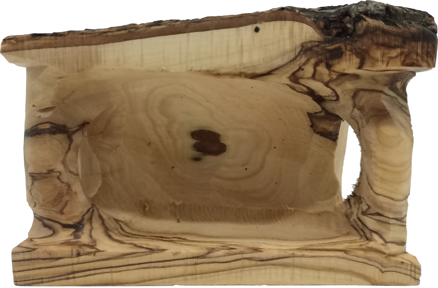 Hand-Carved Olive Wood Mini Tabletop Cave Stable Nativity from Bethlehem
