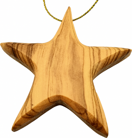 Olive Wood Bethlehem Star Ornament