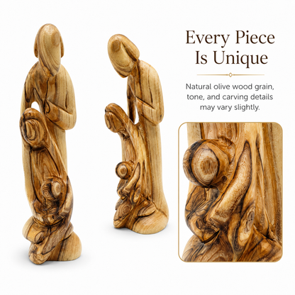 Mary Joseph and Baby Jesus olive wood figurine
