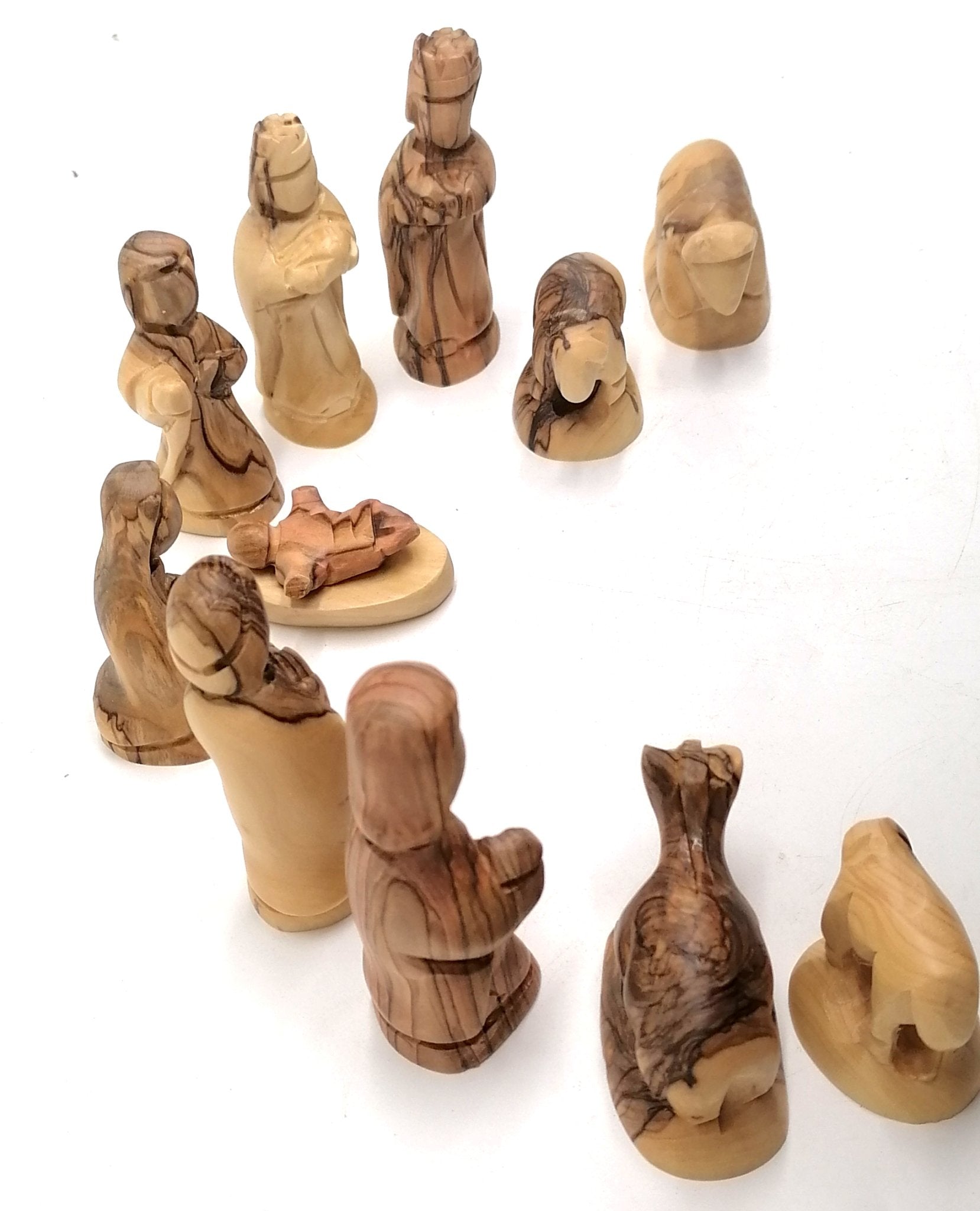 Mini Olive Wood Nativity Set – Handcrafted in Bethlehem, Holy Land | 3.3" Christian Decor & Unique Gift - Zuluf