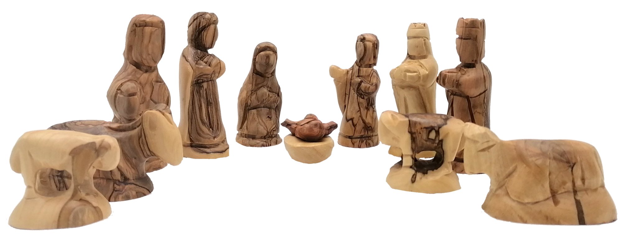 Mini Olive Wood Nativity Set – Handcrafted in Bethlehem, Holy Land | 3.3" Christian Decor & Unique Gift - Zuluf