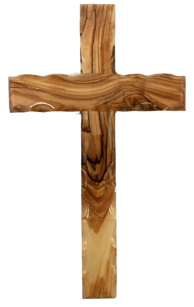 Minimalist bethlehem olive wood cross for spiritual elegance