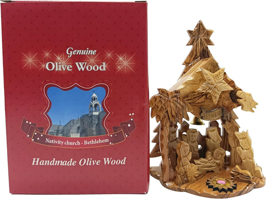 Large Hand-Carved Olive Wood Nativity Scene from Bethlehem – Full Holy Family & Magi Set - Handmade in Bethlehem | Zuluf