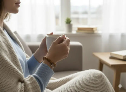 Olive wood bracelet with metallic cross handmade jewelry