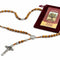 Olive Wood Catholic Rosary 21.2” – Handmade in Bethlehem – Saint Benedict Medal & Silver Crucifix – Includes Velvet Pouch & Certificate – Single or Set of 3