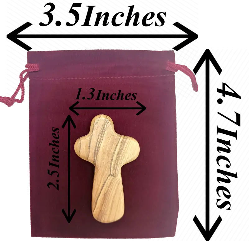 Olive wood comfort cross from bethlehem with gift bags - crosses