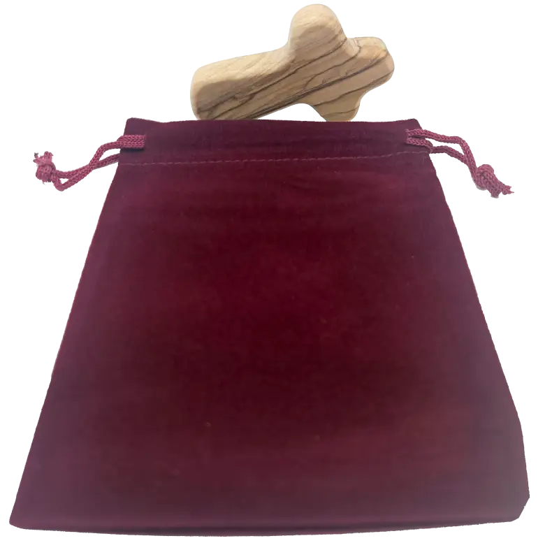 Olive wood comfort cross from bethlehem with gift bags - crosses