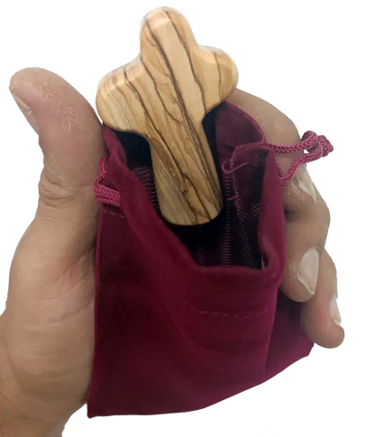 Olive wood comfort cross from bethlehem with gift bags - crosses