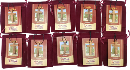 Olive wood cross pendant necklace unisex christian jewelry - 10 - charm