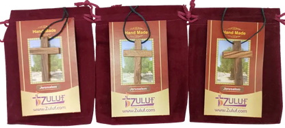 Olive wood cross pendant necklace unisex christian jewelry - 3 - charm