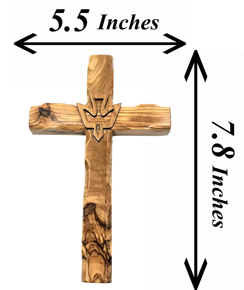 Olive wood dove cross from bethlehem holy spirit symbol - 20cm - 7.8 inches