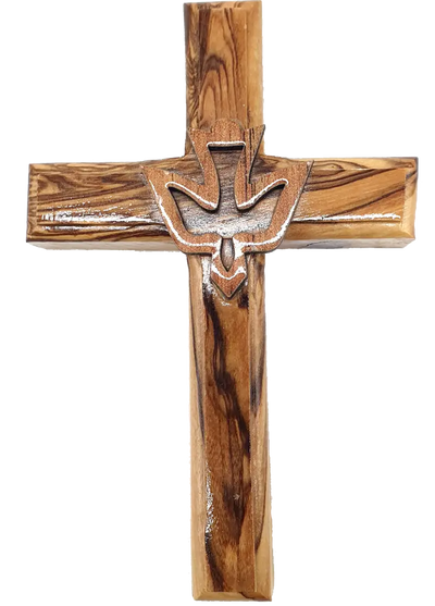 Olive wood dove cross from bethlehem holy spirit symbol