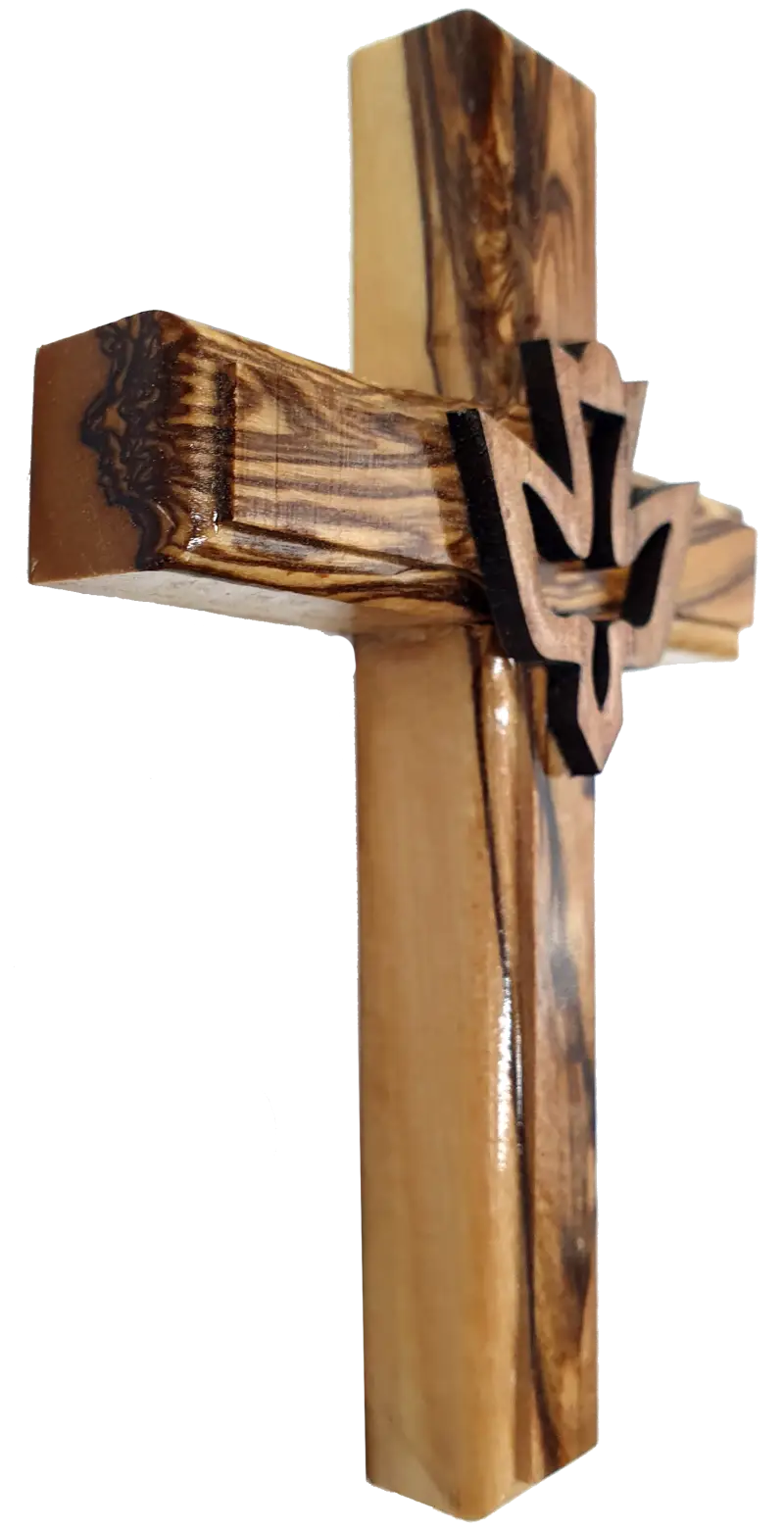 Olive wood dove cross from bethlehem holy spirit symbol