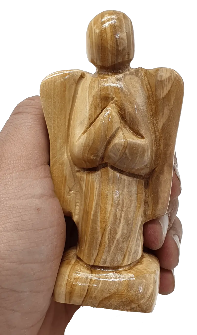 Angel Wood Sculpture - Olive Faceless Handcrafted | Zuluf Angel Wood Sculpture - Olive Faceless Handcrafted | Zuluf