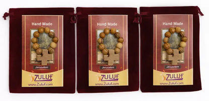 Olive wood finger rosary handmade in bethlehem – catholic pocket ring with wooden cross available 3 6 or 12 pieces