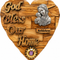 Handmade Olive Wood God Bless Our Home Heart Plaque, Bethlehem 6.4 inch
