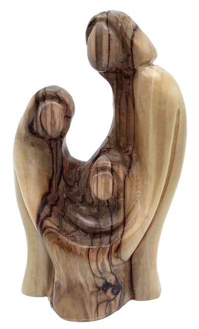 Olive wood holy family statue hand carved in bethlehem