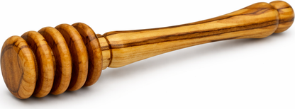 Handmade olive wood honey dipper from Bethlehem detail shot from Bethlehem Holy Land