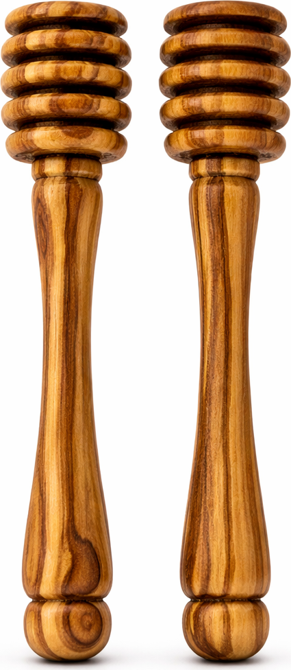 Handmade olive wood honey dipper from Bethlehem in hand size from Bethlehem Holy Land