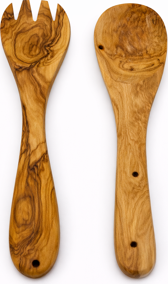 Handmade olive wood kitchen utensil set from Bethlehem additional view from Bethlehem Holy Land