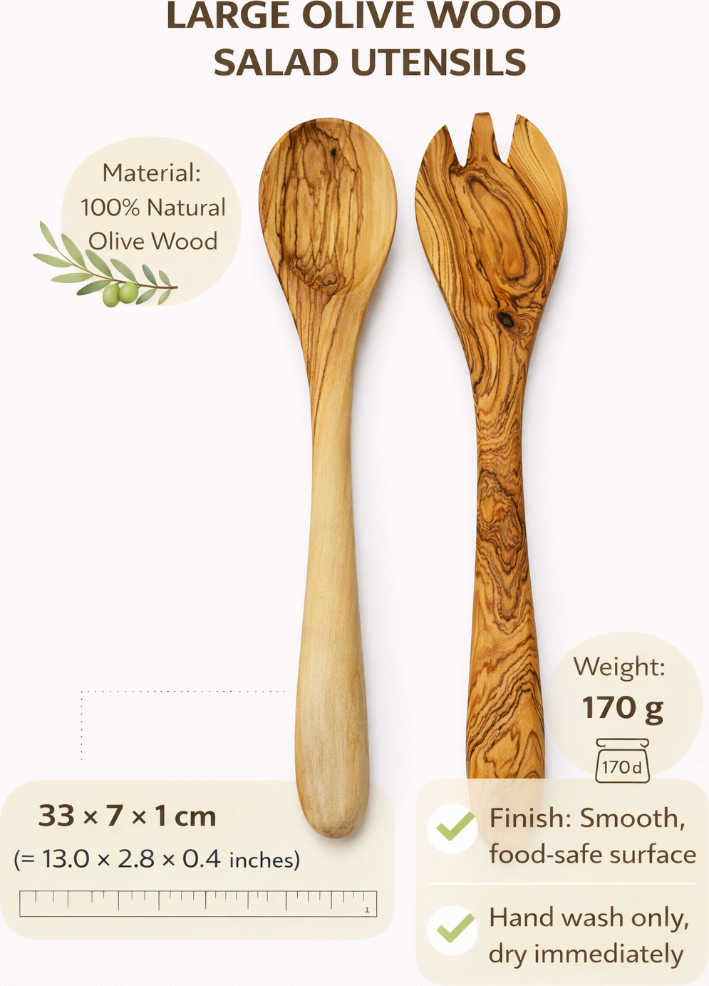Handmade olive wood kitchen utensil set from Bethlehem lifestyle from Bethlehem Holy Land