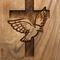 Olive Wood Magnet – Cross with Peace Dove – Bethlehem Olive Wood