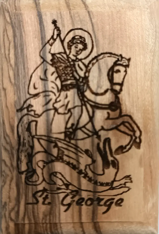 Olive wood magnet – saint george bethlehem - magnet