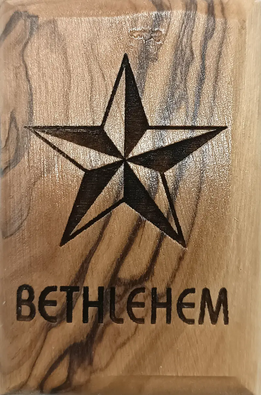 Olive wood magnet – star of bethlehem - magnet