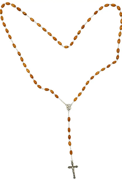 Olive wood & metal rosary – made in bethlehem - rosaries