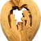 Hand Carved Nativity Heart Ornament Olive Wood from Bethlehem