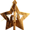 Hand-Carved 3D Olive Wood Star Nativity Ornament from Bethlehem
