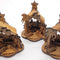 Laser-Carved Olive Wood Nativity Ornament from Bethlehem, 3D Manger Scene with Engraved Base