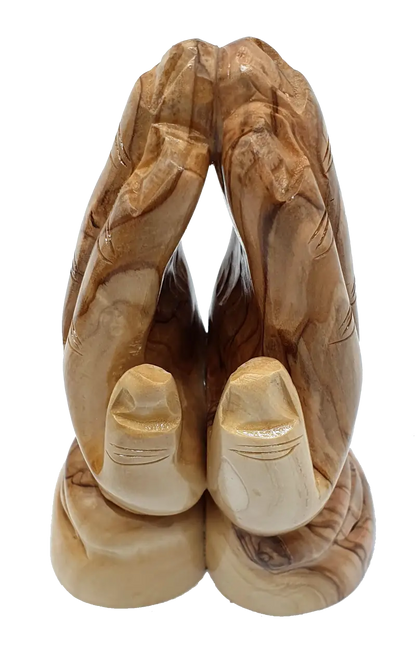 Olive wood praying hands sculpture handcrafted in holy land - figures