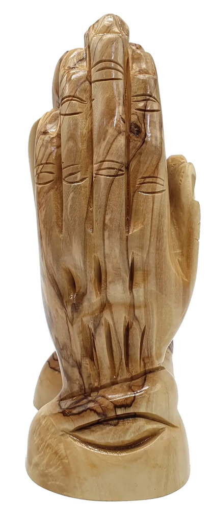 Olive wood praying hands sculpture handcrafted in holy land - figures