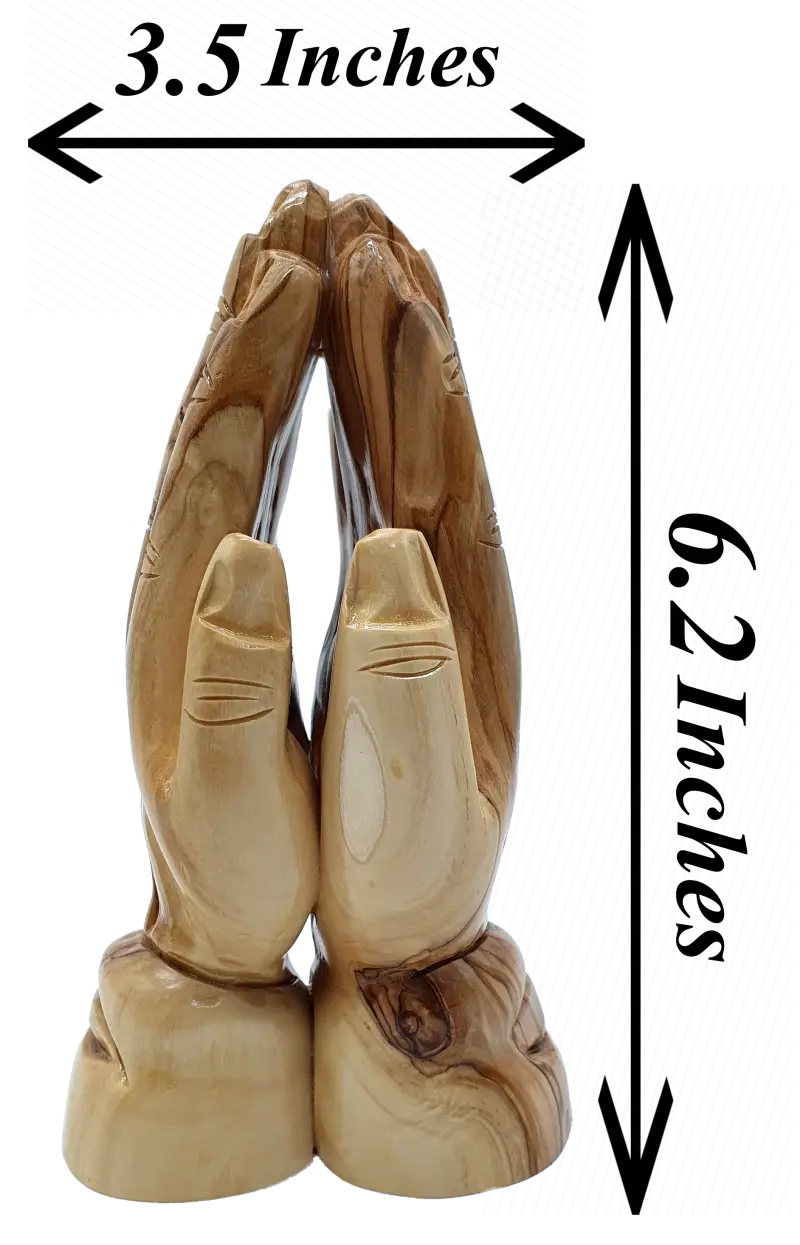 Olive wood praying hands sculpture handcrafted in holy land - figures